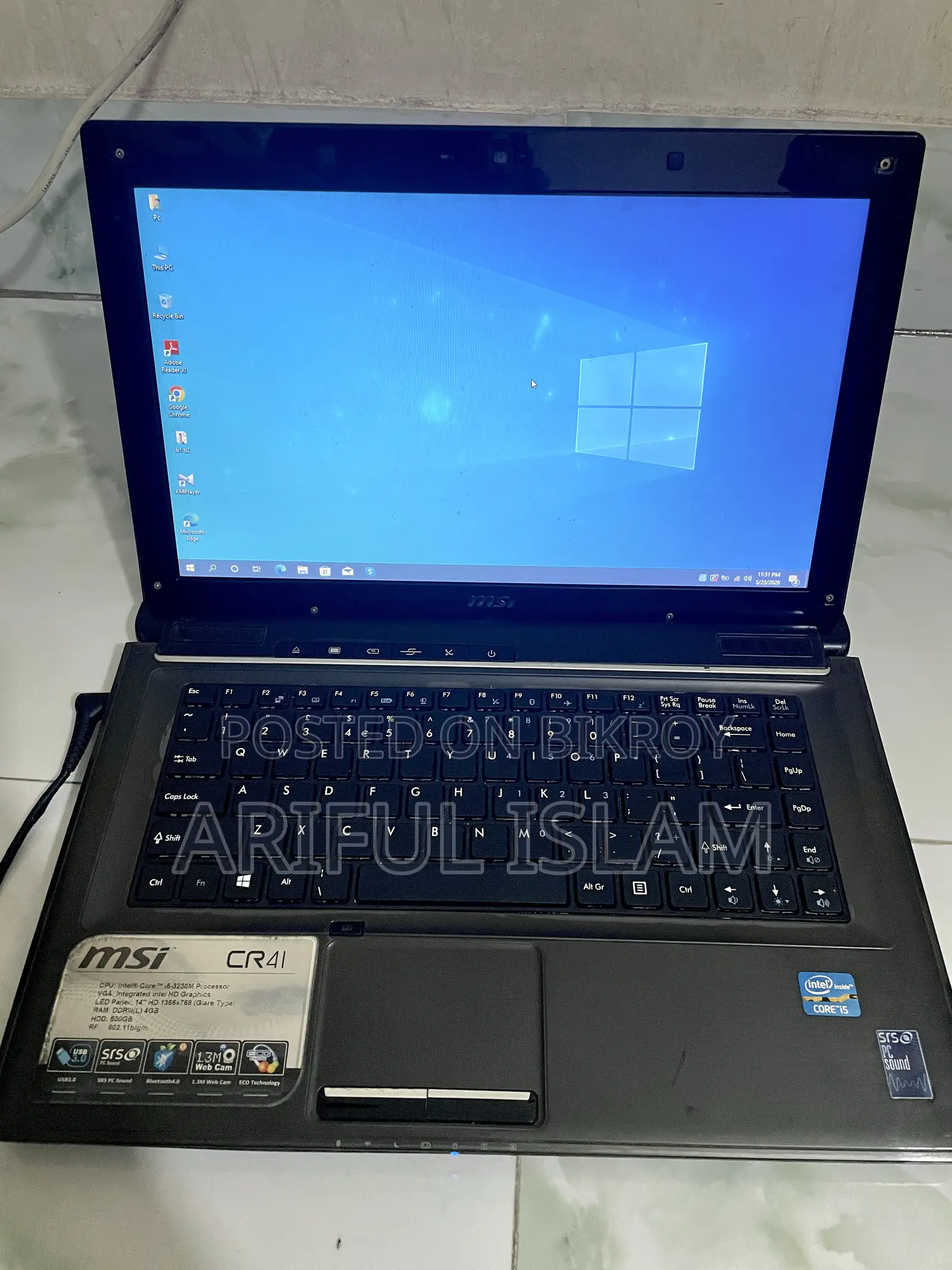 Laptop MSI 4GB Intel Core I5 HDD 500GB