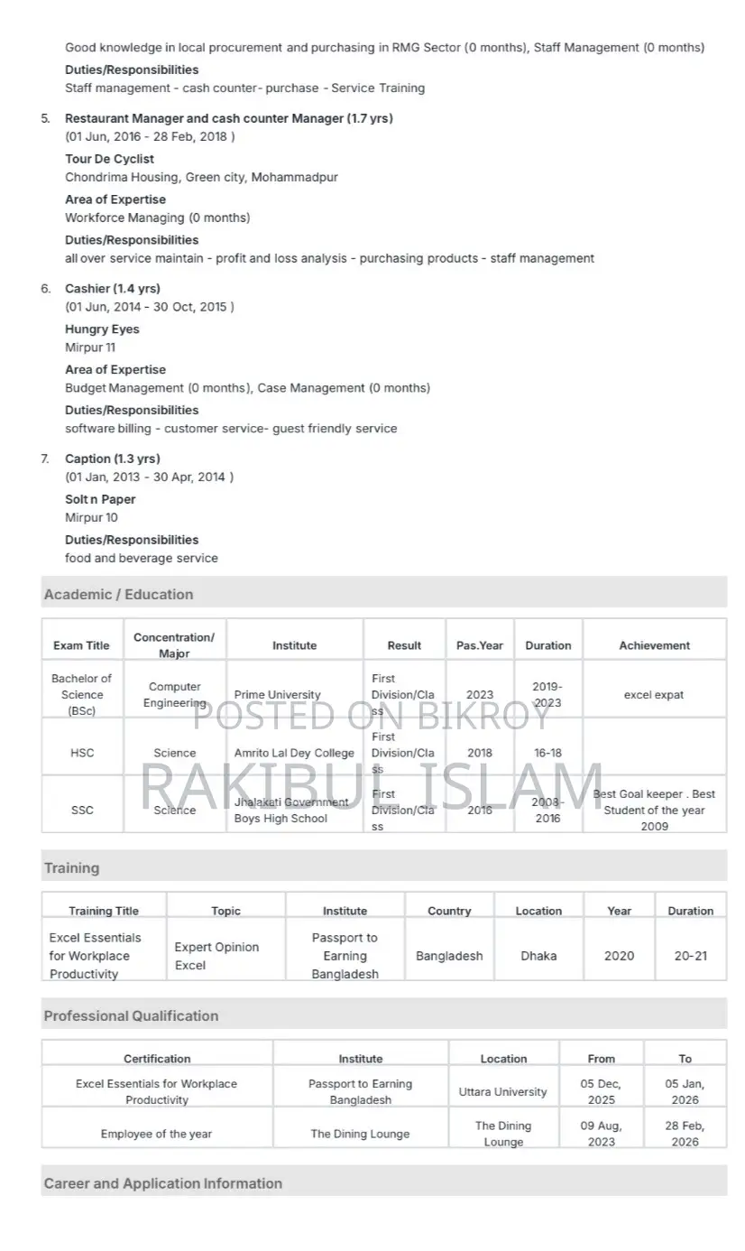 Looking for Restaurant Manager Job