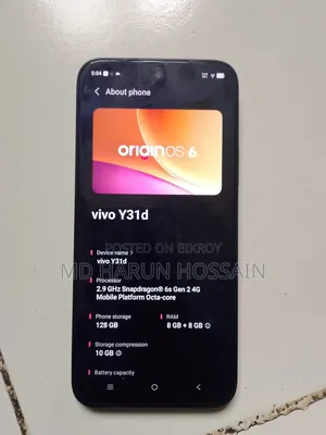 New Vivo Y31d 128 GB Black