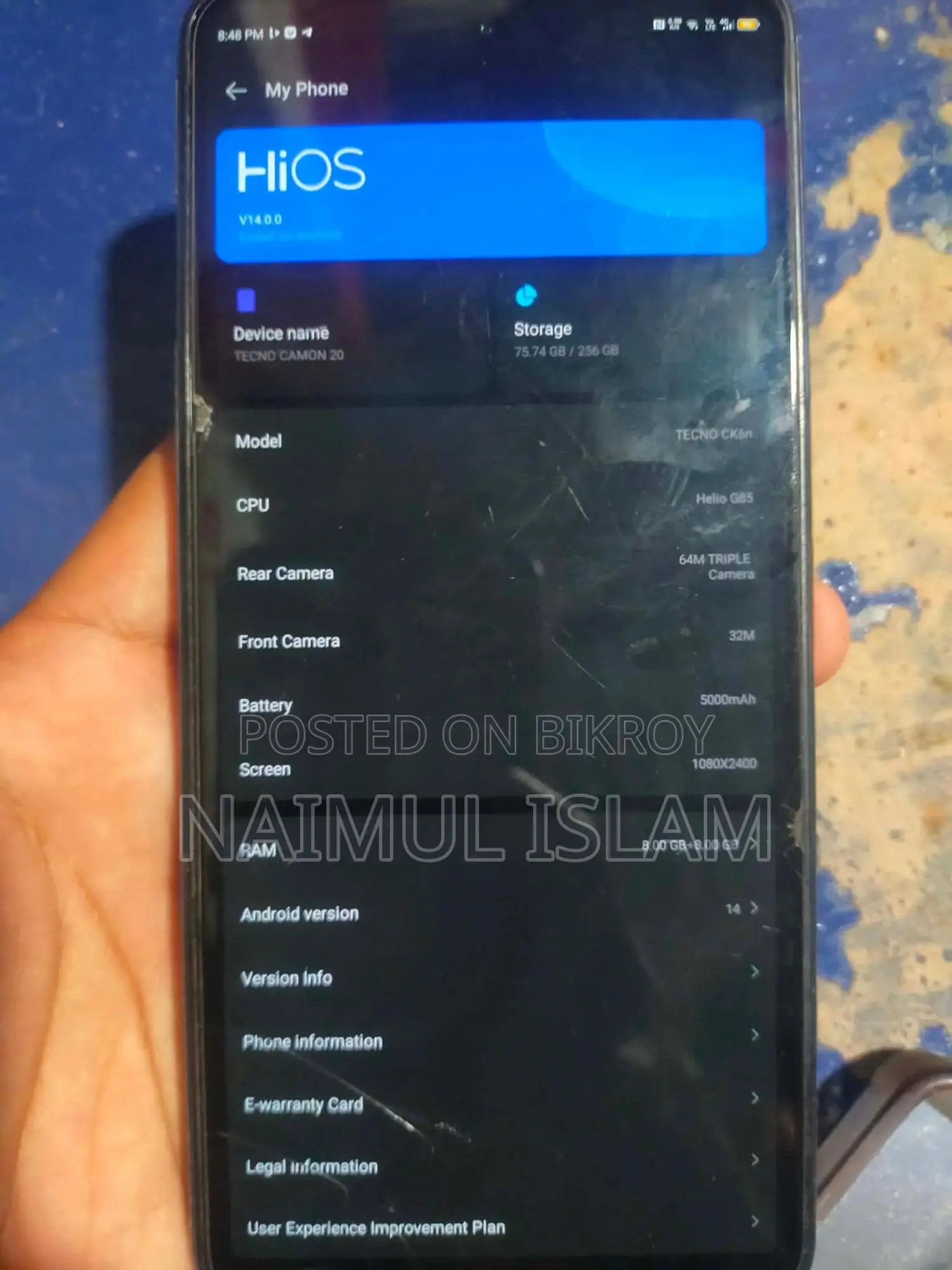 Tecno Camon 20 256 GB Blue