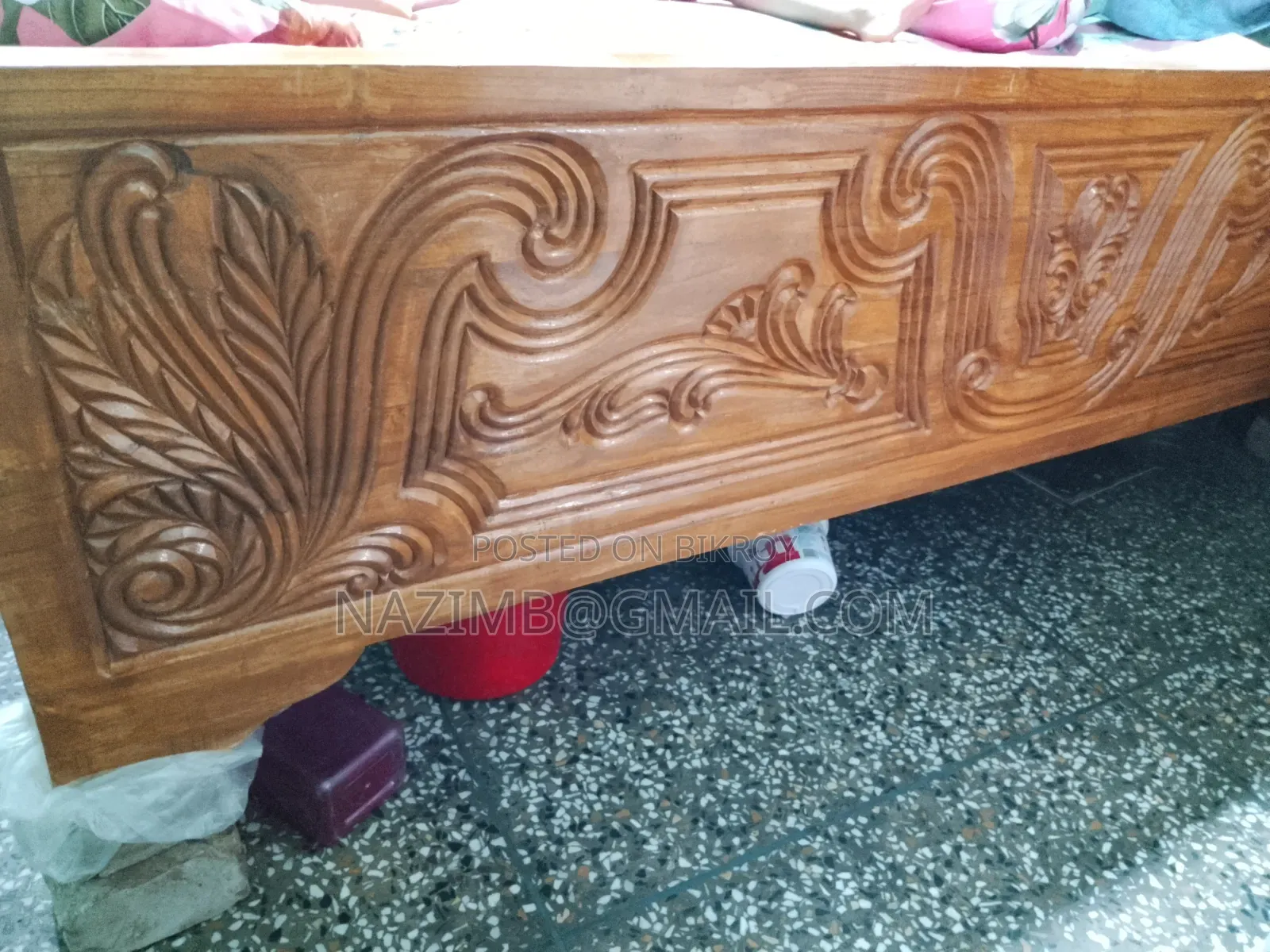 Akashmoni Wood Solid Wood Bed 6/7 Feet