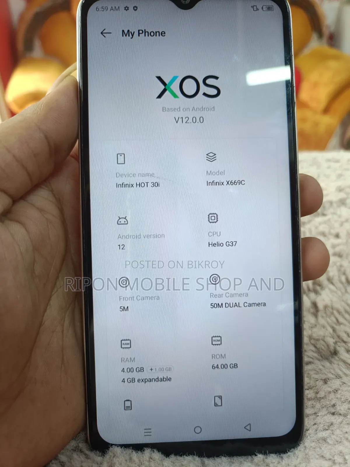 Infinix Hot 30i 128 GB Yellow