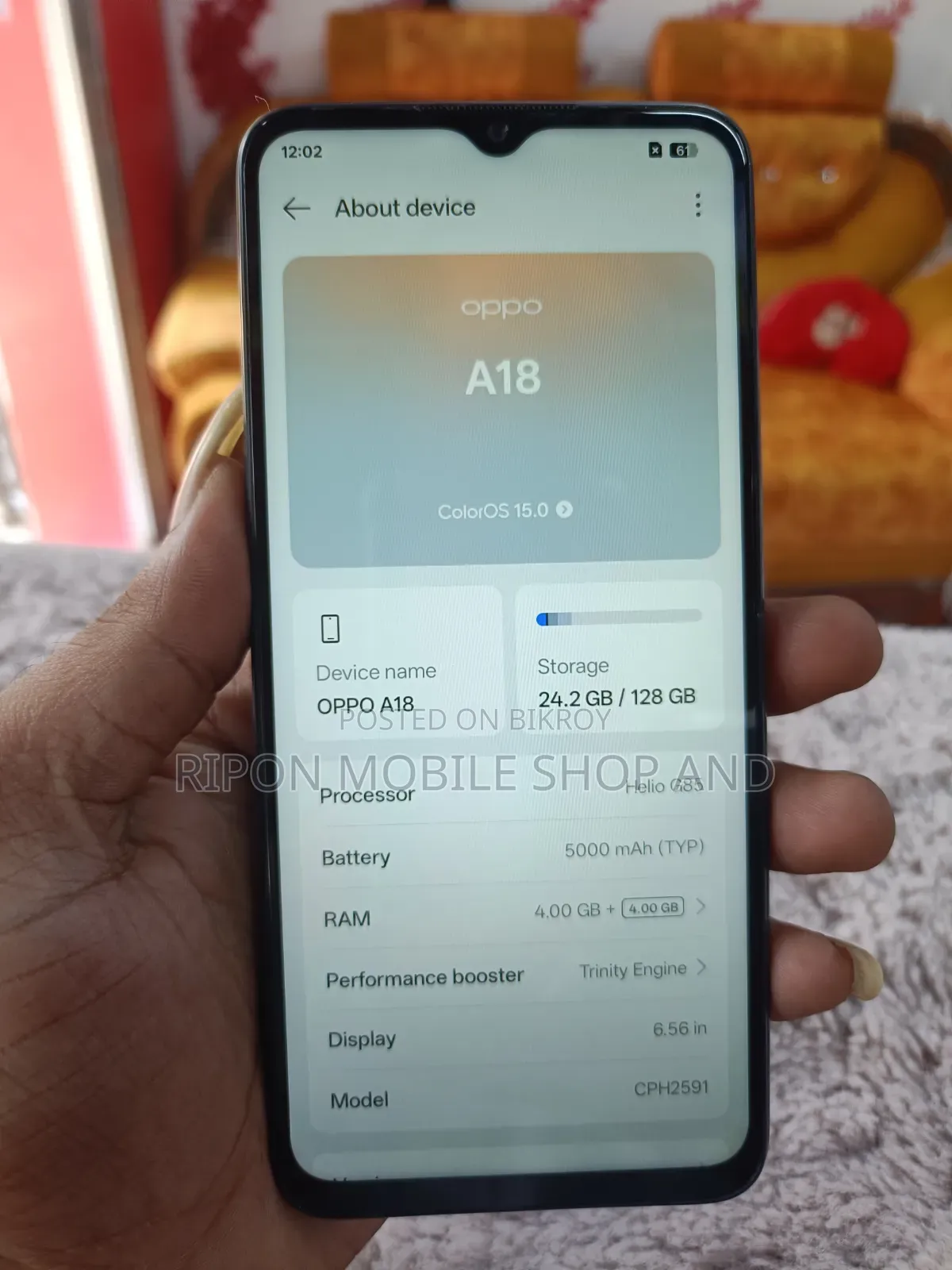Oppo A18 128 GB Black