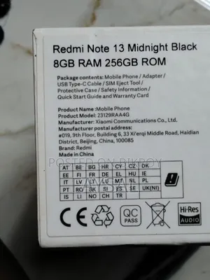 Xiaomi Redmi Note 13 256 GB ব্ল্যাক
