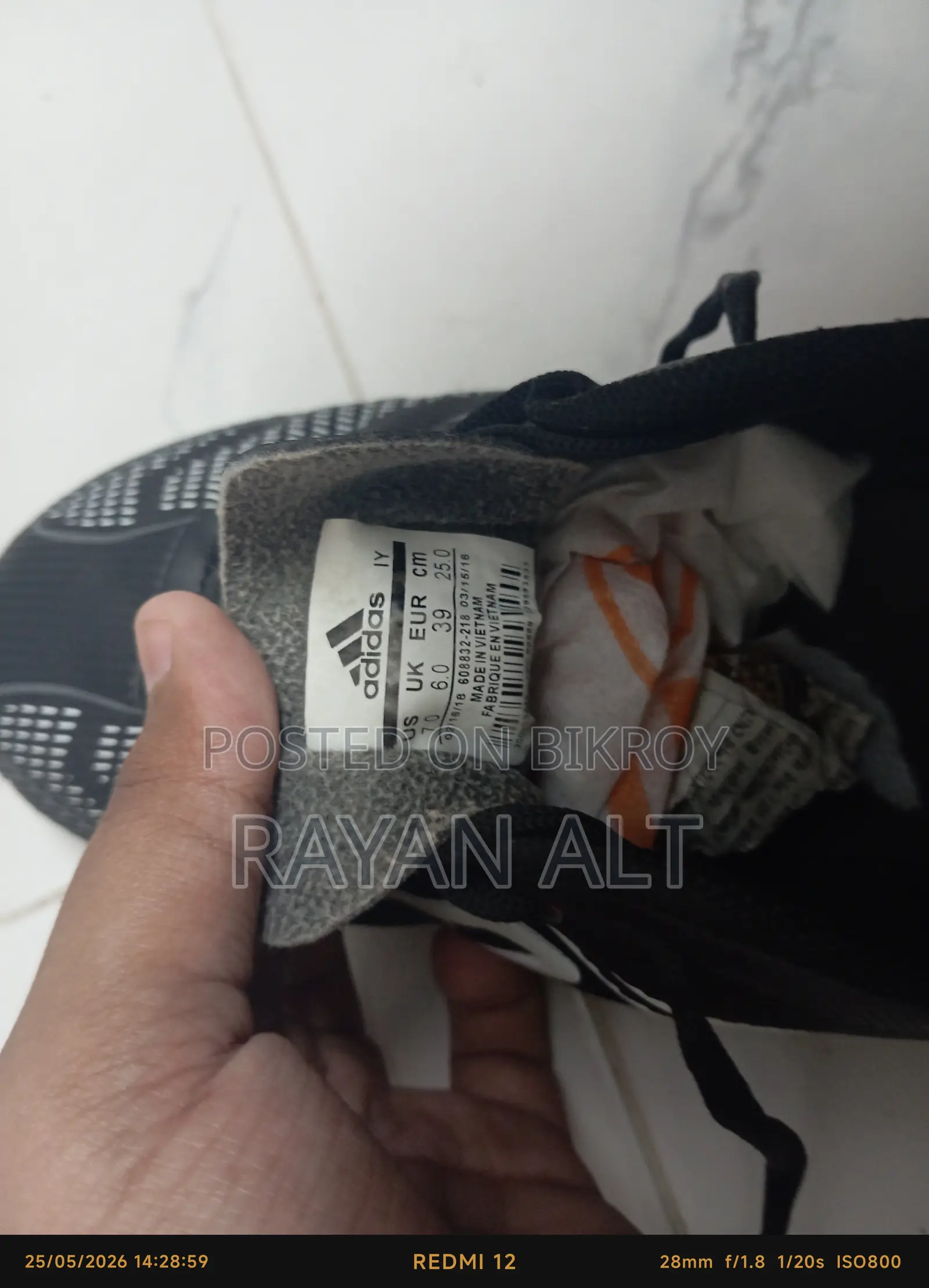 Adidas Black F50 Football Boot/Turf Shoes