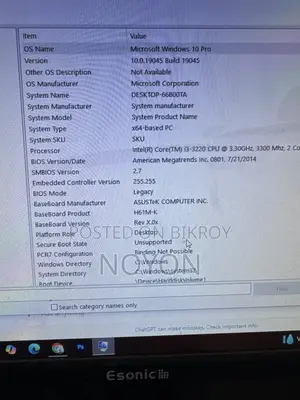 Desktop Computer Asus 8GB Intel Core I3 SSD 256GB