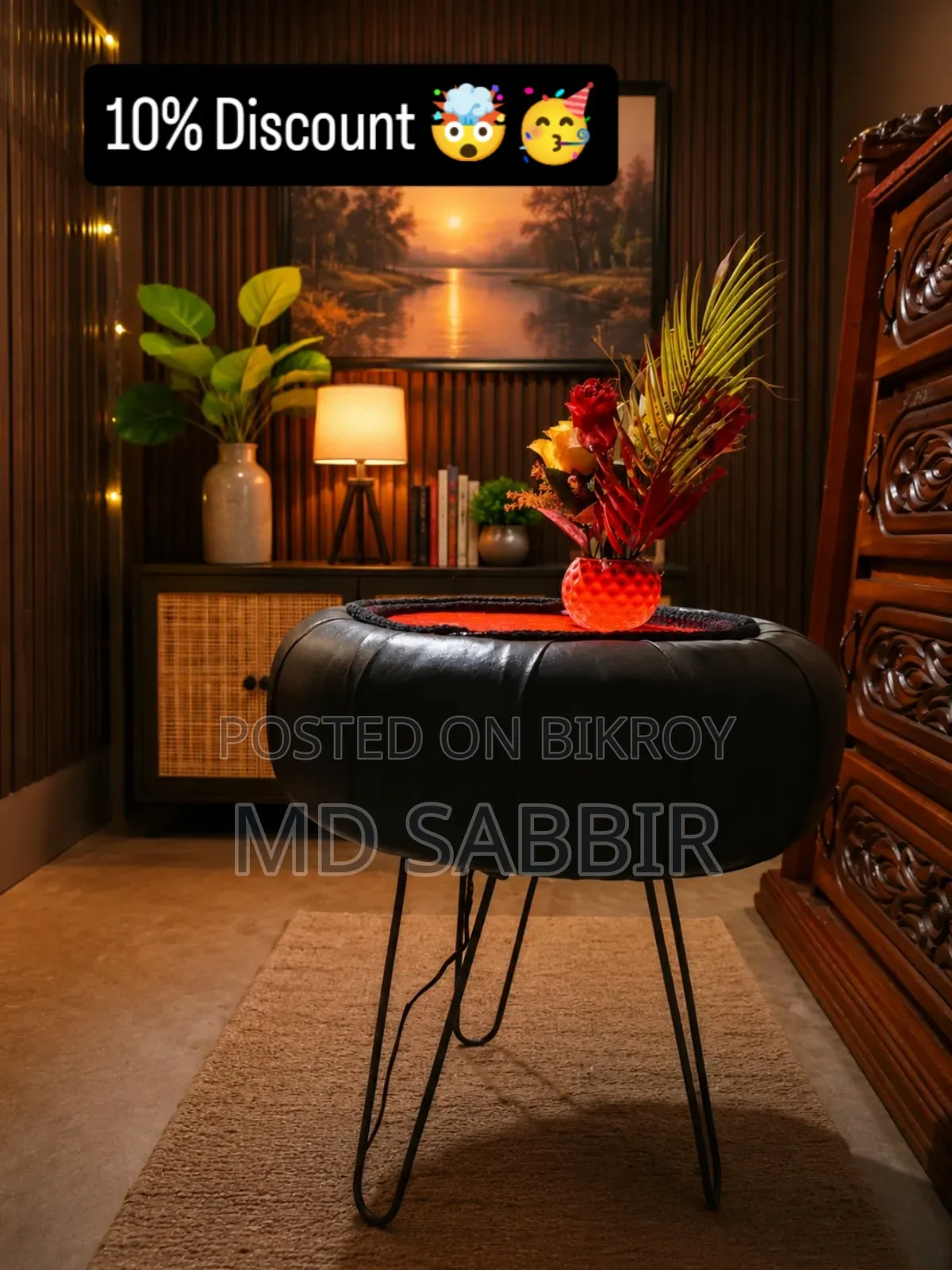 Mirror Infinity Coffee Table Led Effect