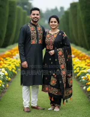 Yugolbondi Punjabi-Three-Piece Couple Set