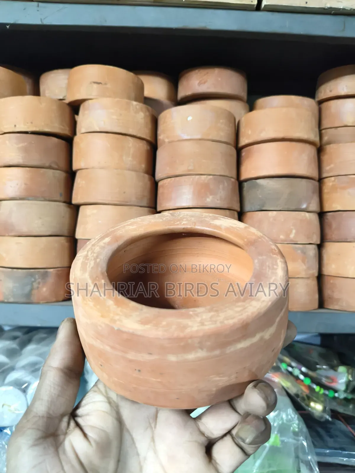 পাখির খাবারের মাটির পাত্র