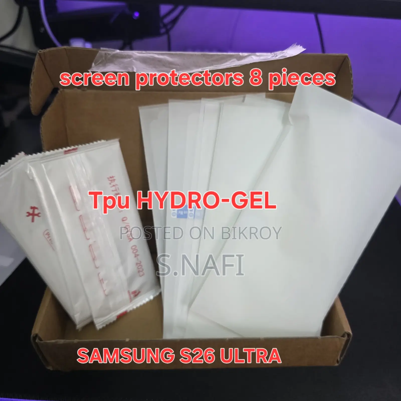 8 Pieces-- Samsung Galaxy S26 Ultra Screen Protector Soft Hydrogel
