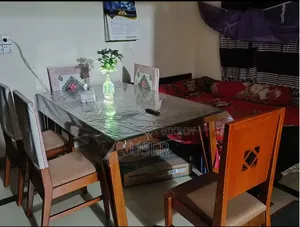 হাতিল ডিজাইনের মালয়েশিয়ান কাঠের 66 X 40 নতুন টেবিল ও ৬ টি চেয়ার ।