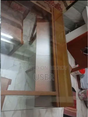 হাতিল ডিজাইনের মালয়েশিয়ান কাঠের 66 X 40 নতুন টেবিল ও ৬ টি চেয়ার ।