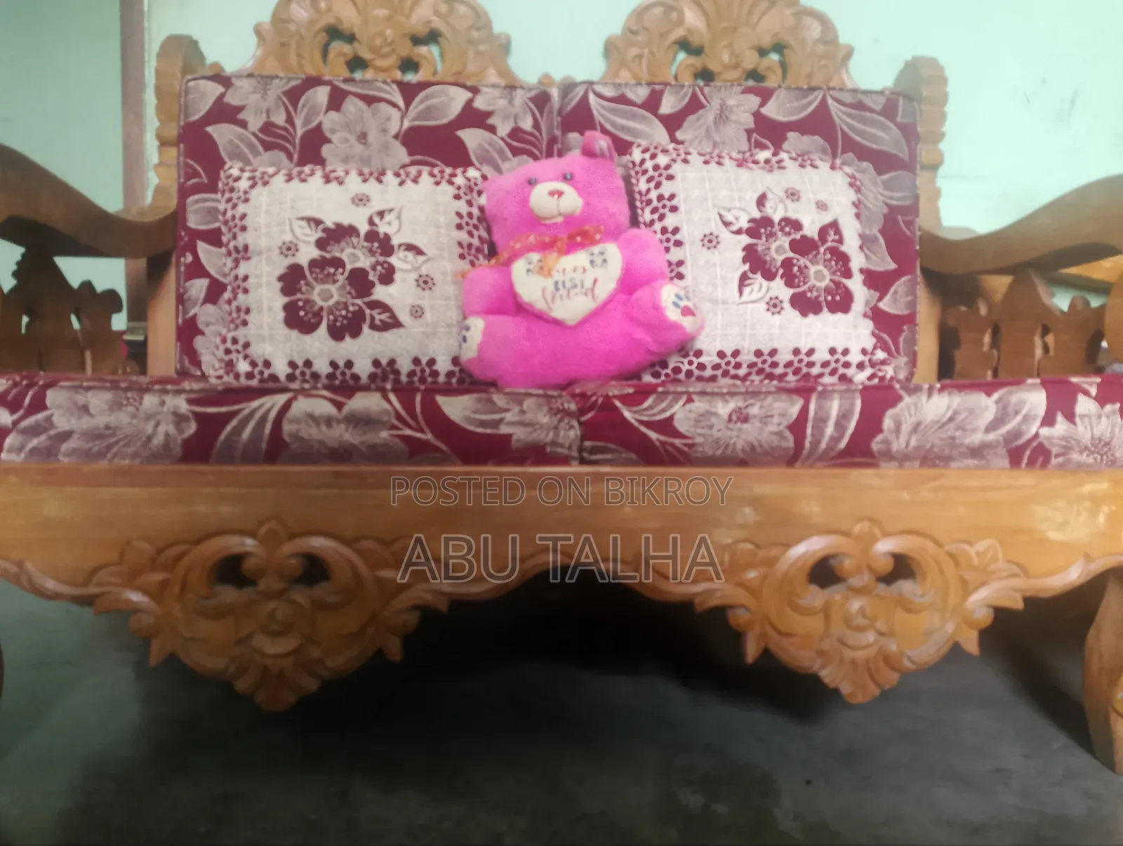 2 + 2 + 1 Designed Shegun Wood Sofa