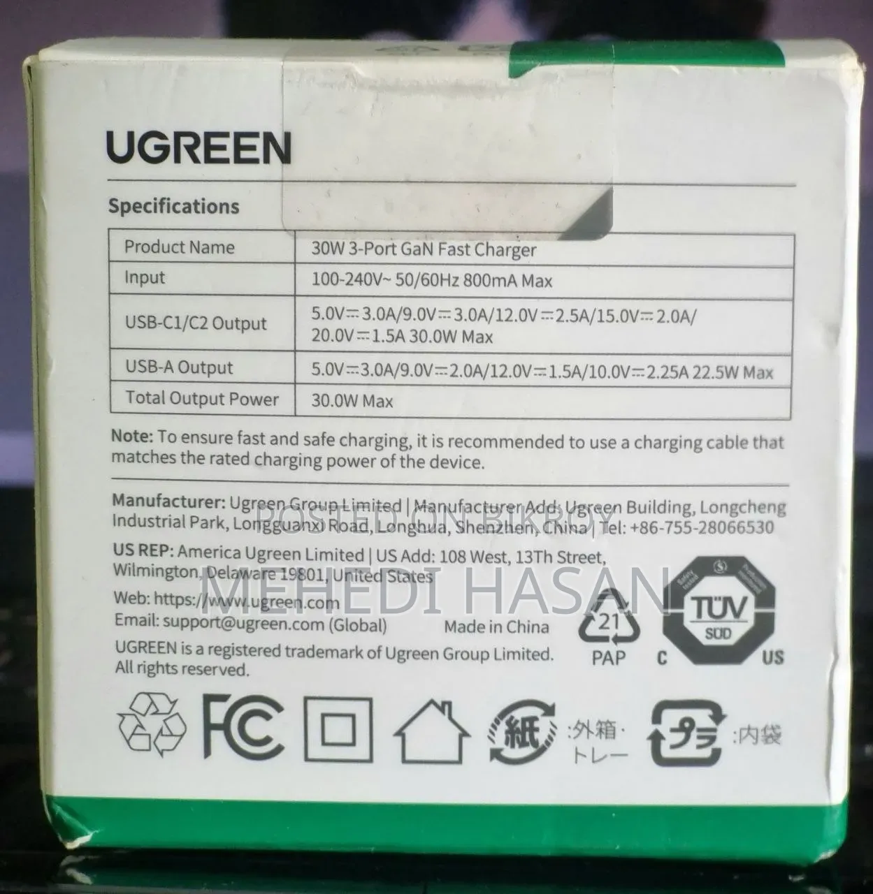 Ugreen Gan 30w 3-port Charger