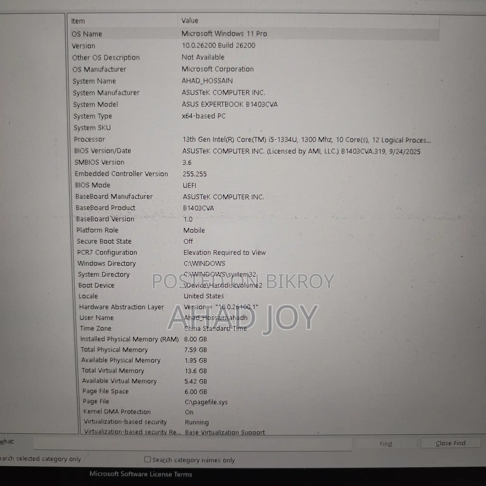 Laptop Asus ExpertBook B9 B9400CBA 8GB Intel Core I5 SSD 512GB