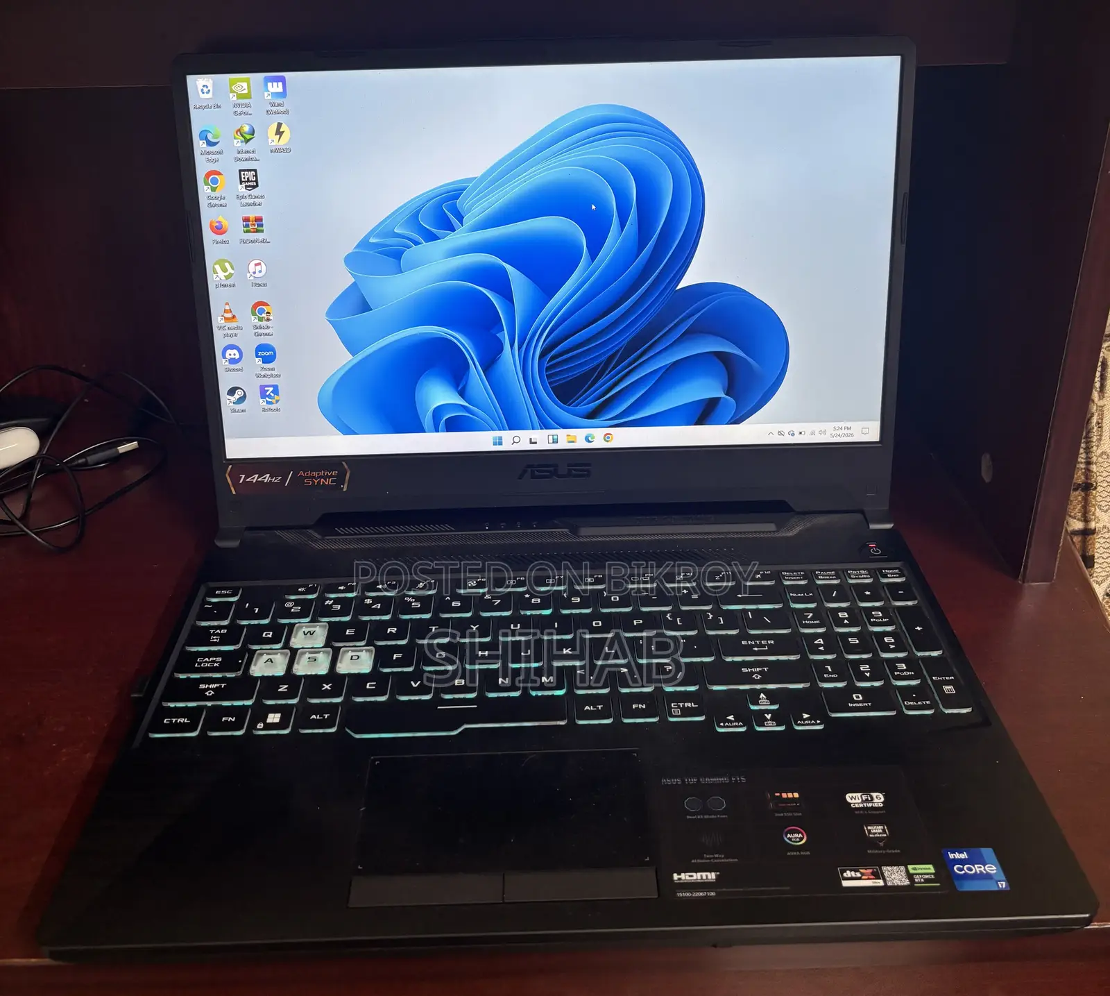 Laptop Asus TUF Gaming A15 16GB Intel Core I7 SSD 500GB