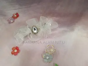 Handmade Net Hair Clip with Stones - 120 Taka