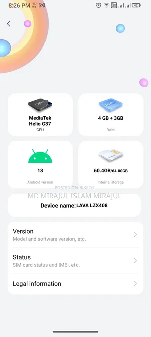 Lava 64 GB Silver