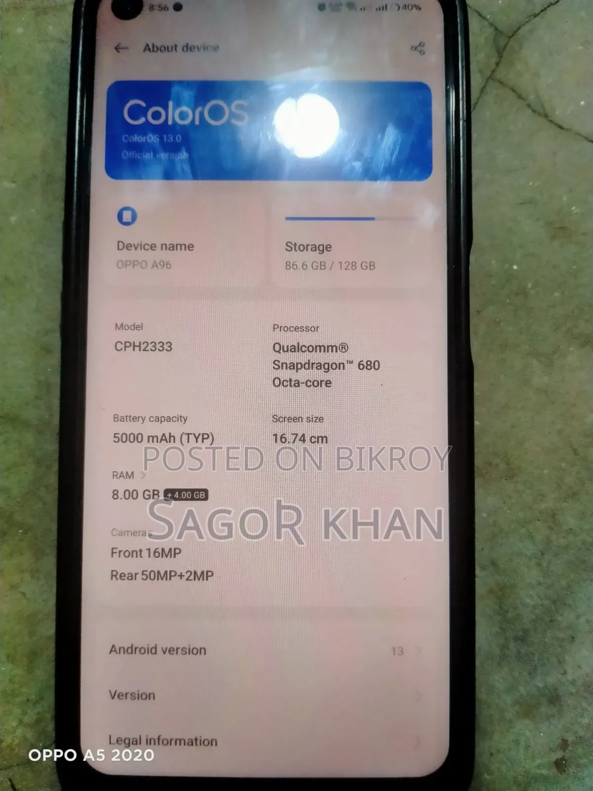 Oppo A96 128 GB Blue