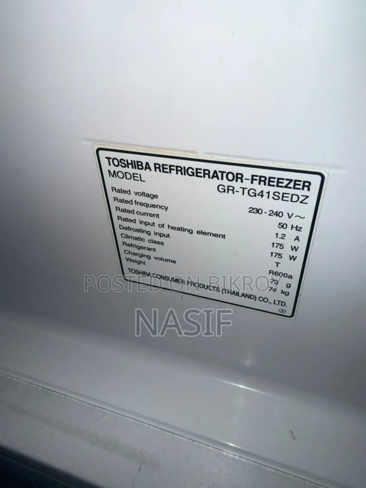 Toshiba Fridge