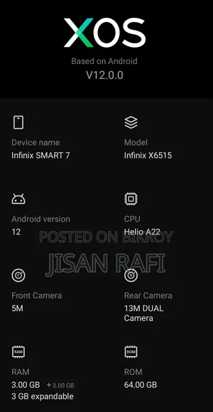 Infinix Smart 7 64 GB Blue