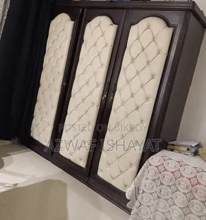 White Leathered Segun Wood Framed Almira