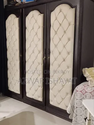 White Leathered Segun Wood Framed Almira