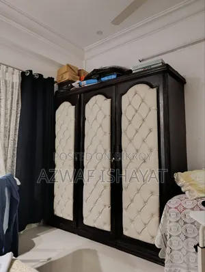 White Leathered Segun Wood Framed Almira