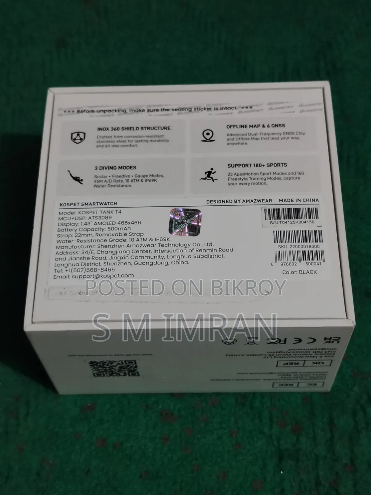 Kospet Tank T4 Smartwatch