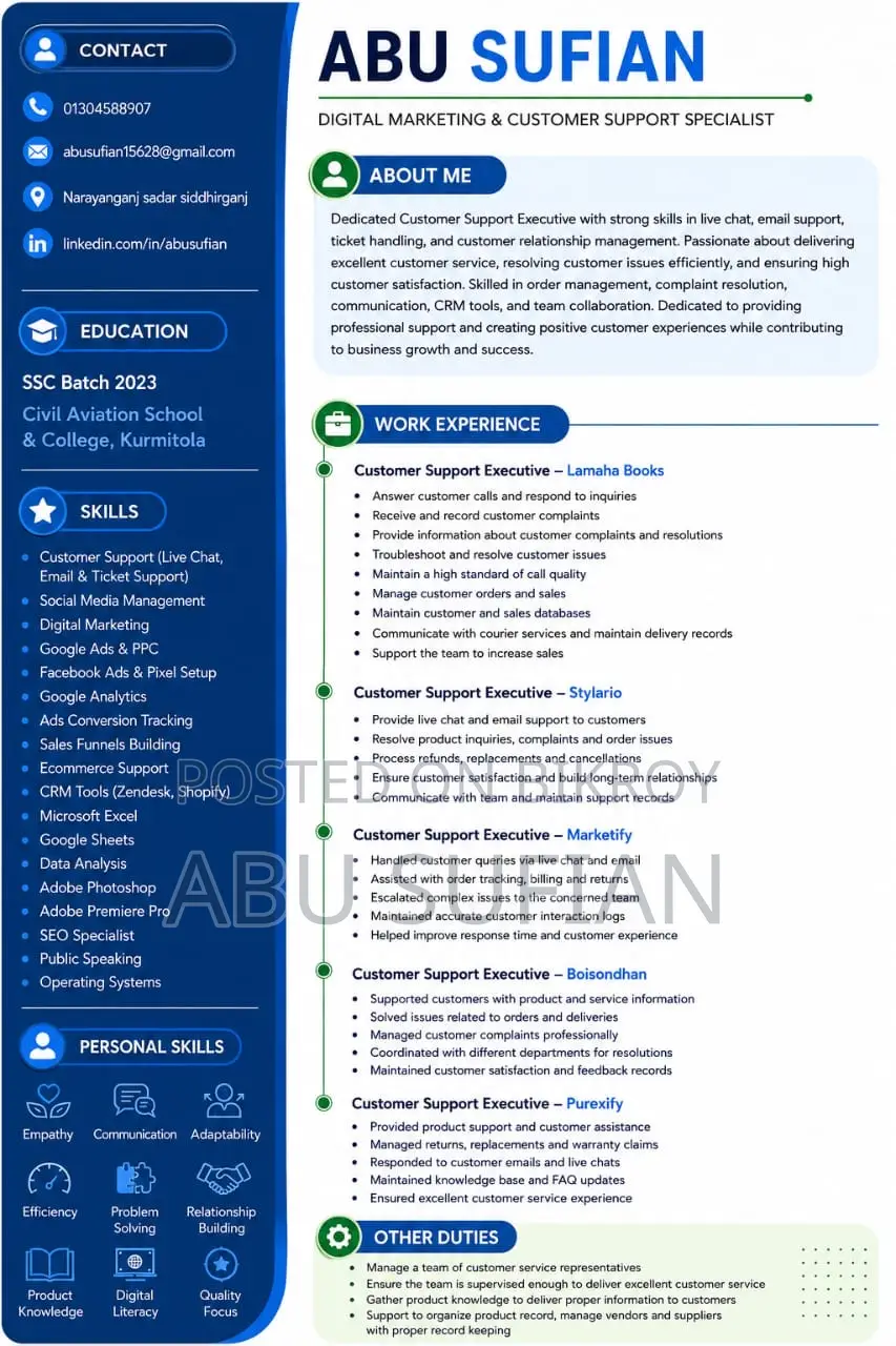 Customer Support Executive