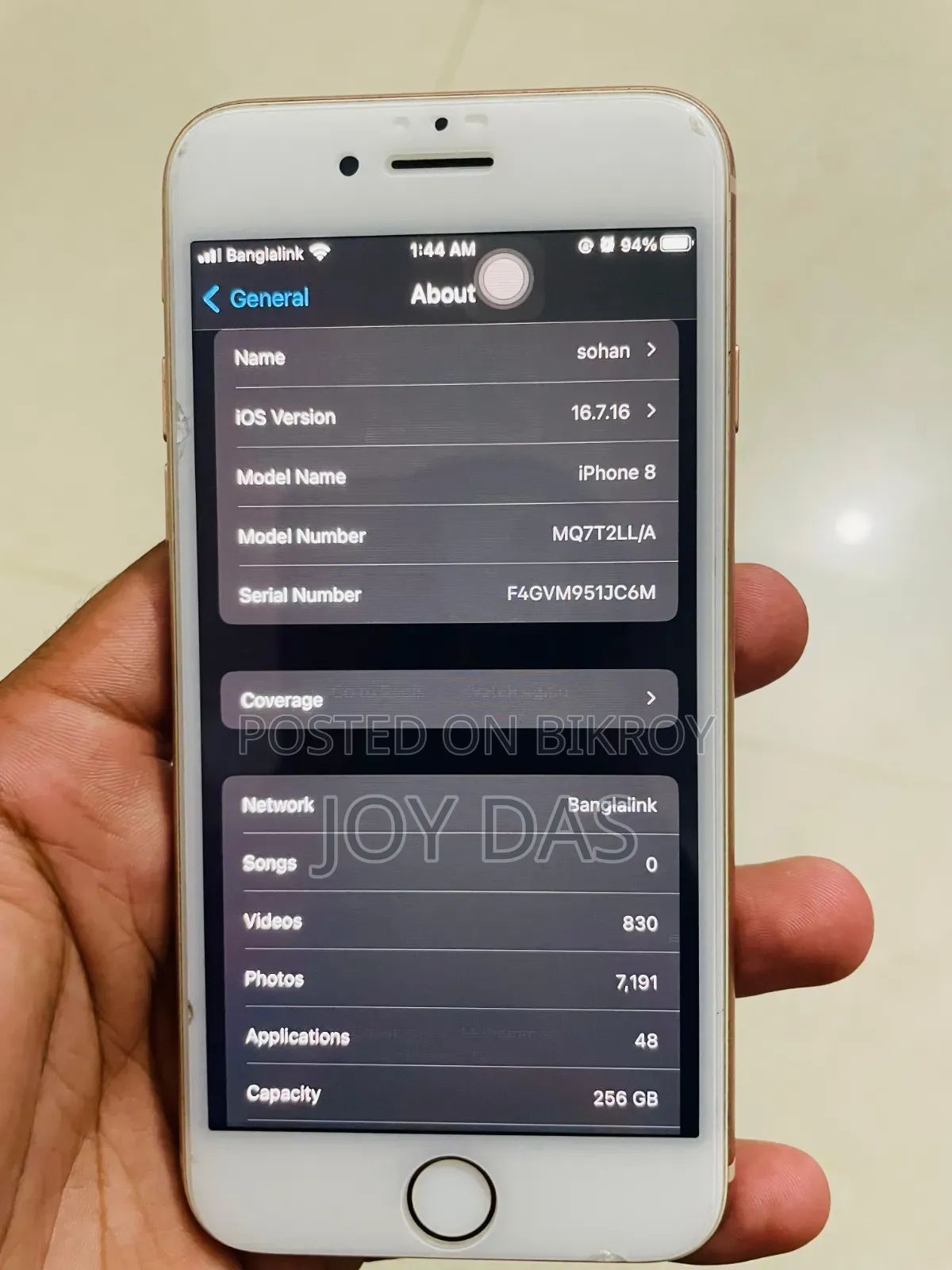 Apple iPhone 8 256 GB Rose Gold