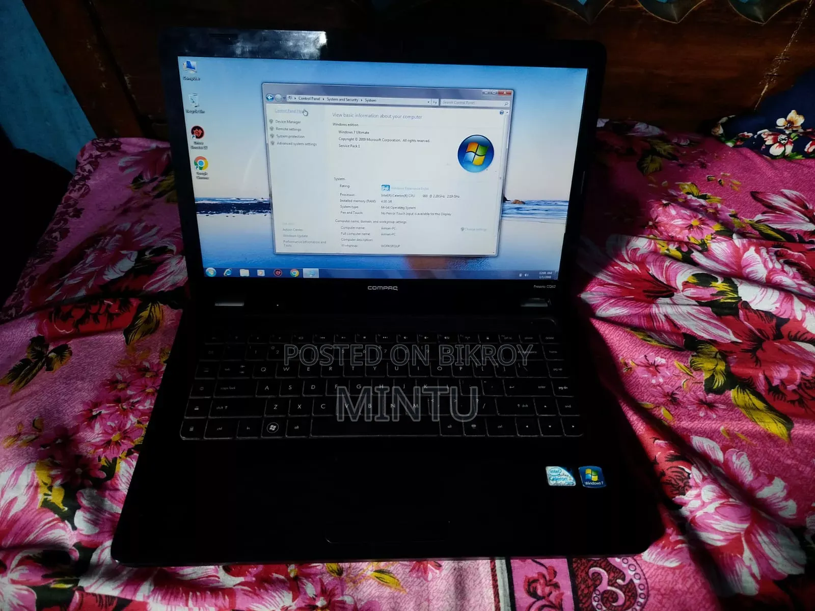 Laptop HP Compaq Presario CQ62 4GB Intel Celeron SSD 128GB