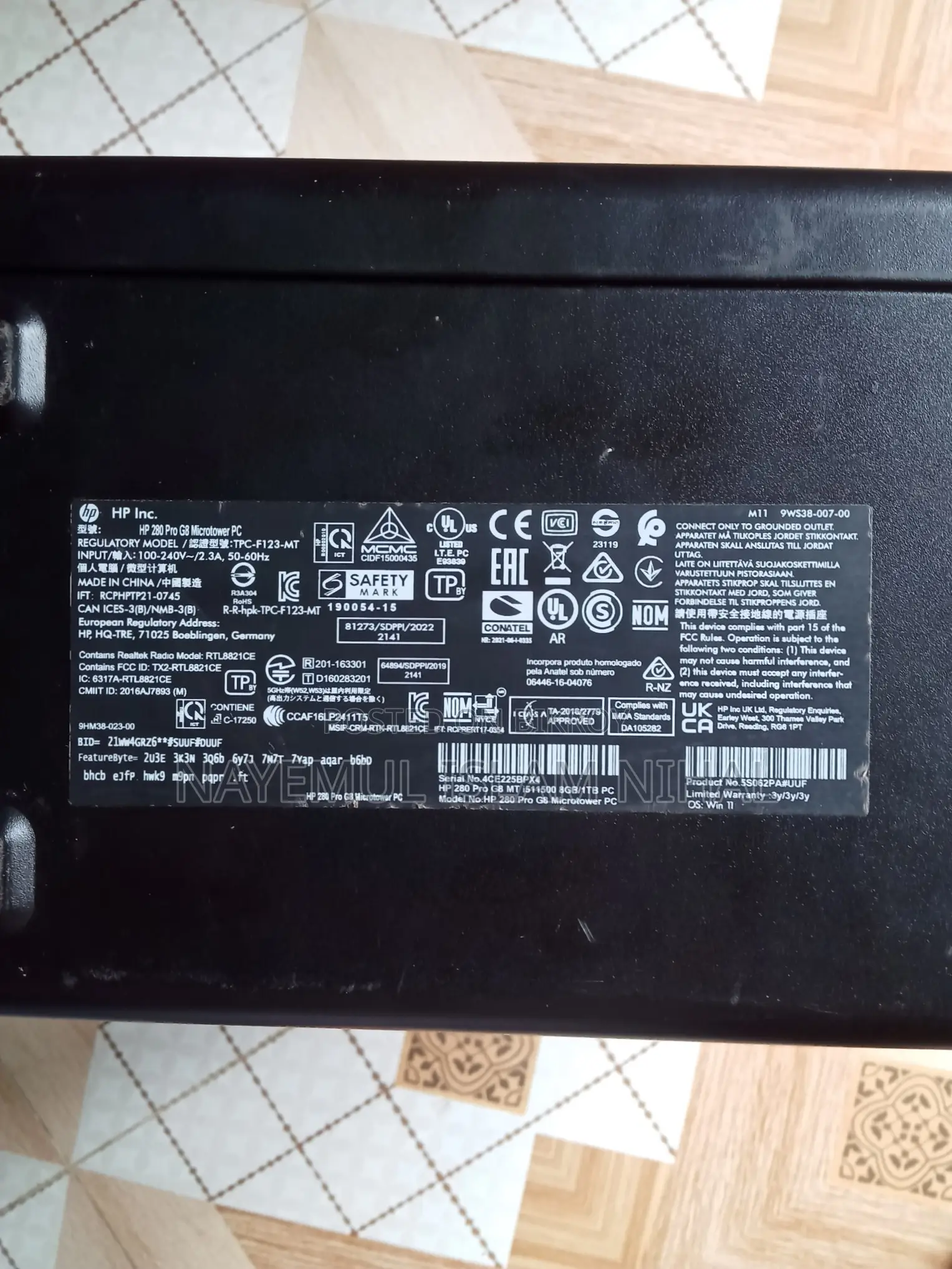 Desktop Computer HP 280 G8 8GB Intel Core I5 HDD+SSD 1T