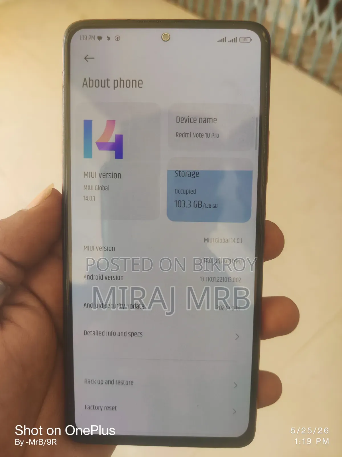 Xiaomi Redmi Note 10 Pro 128 GB Gold