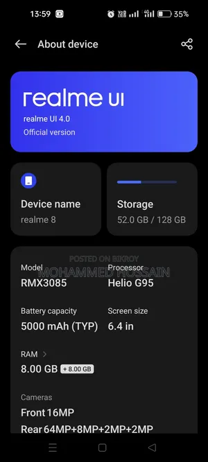 Realme 8 5G 128 GB Gray
