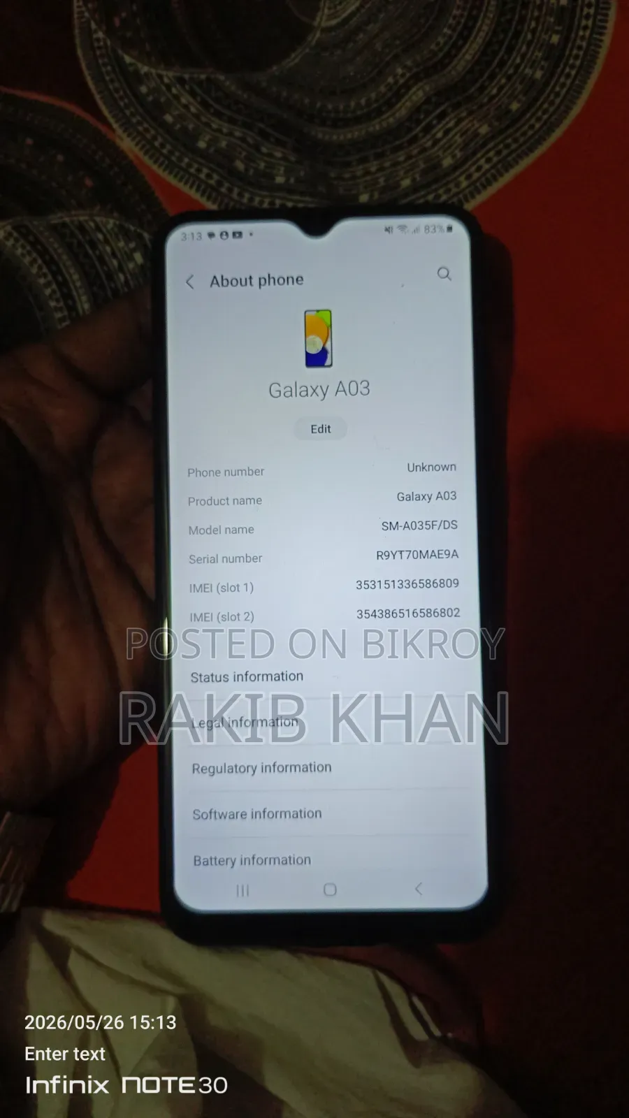 Samsung Galaxy A03 32 GB Black