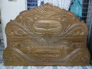 মজবুত সেগুন কাঠের কিং সাইজ খাট – বিলাসবহুল কারুকার্য