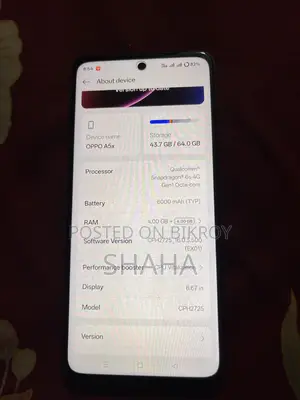 Oppo A5X 128 GB Black