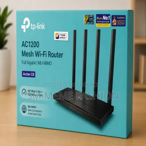 Tp-Link Archer C6 Ac1200 Mesh Wi-Fi Router 4 Antenna