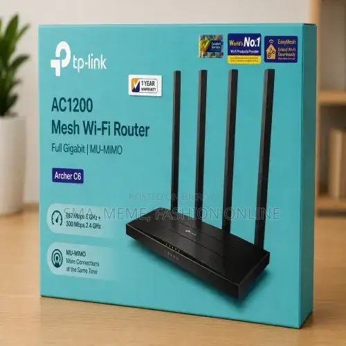 Tp-Link Archer C6 Ac1200 Mesh Wi-Fi Router 4 Antenna