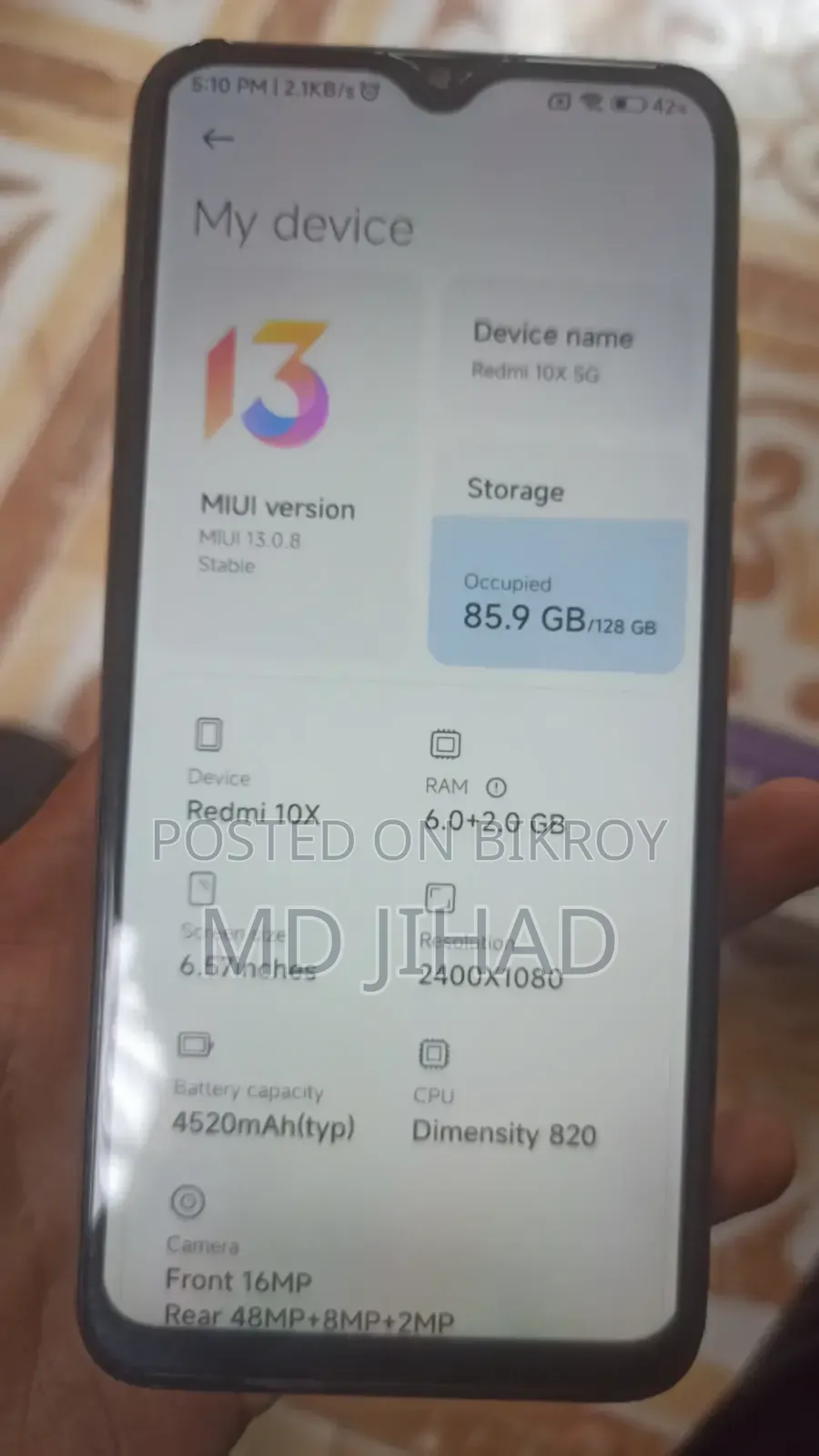 Xiaomi Redmi 10X 128 GB Red