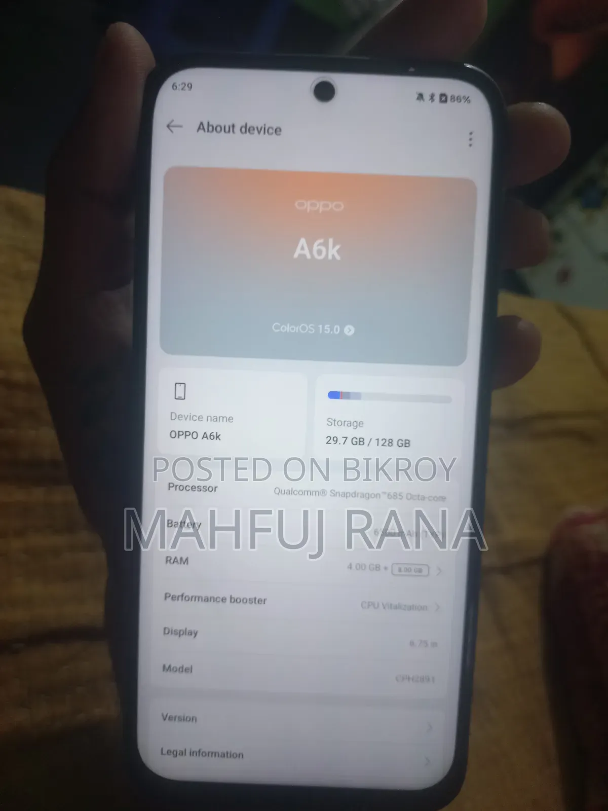 Oppo A6 128 GB Blue