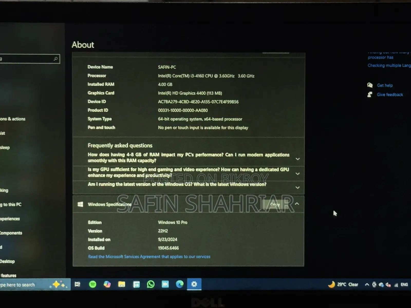 Desktop Computer Microsoft 4GB Intel Core i3 SSD 1TB