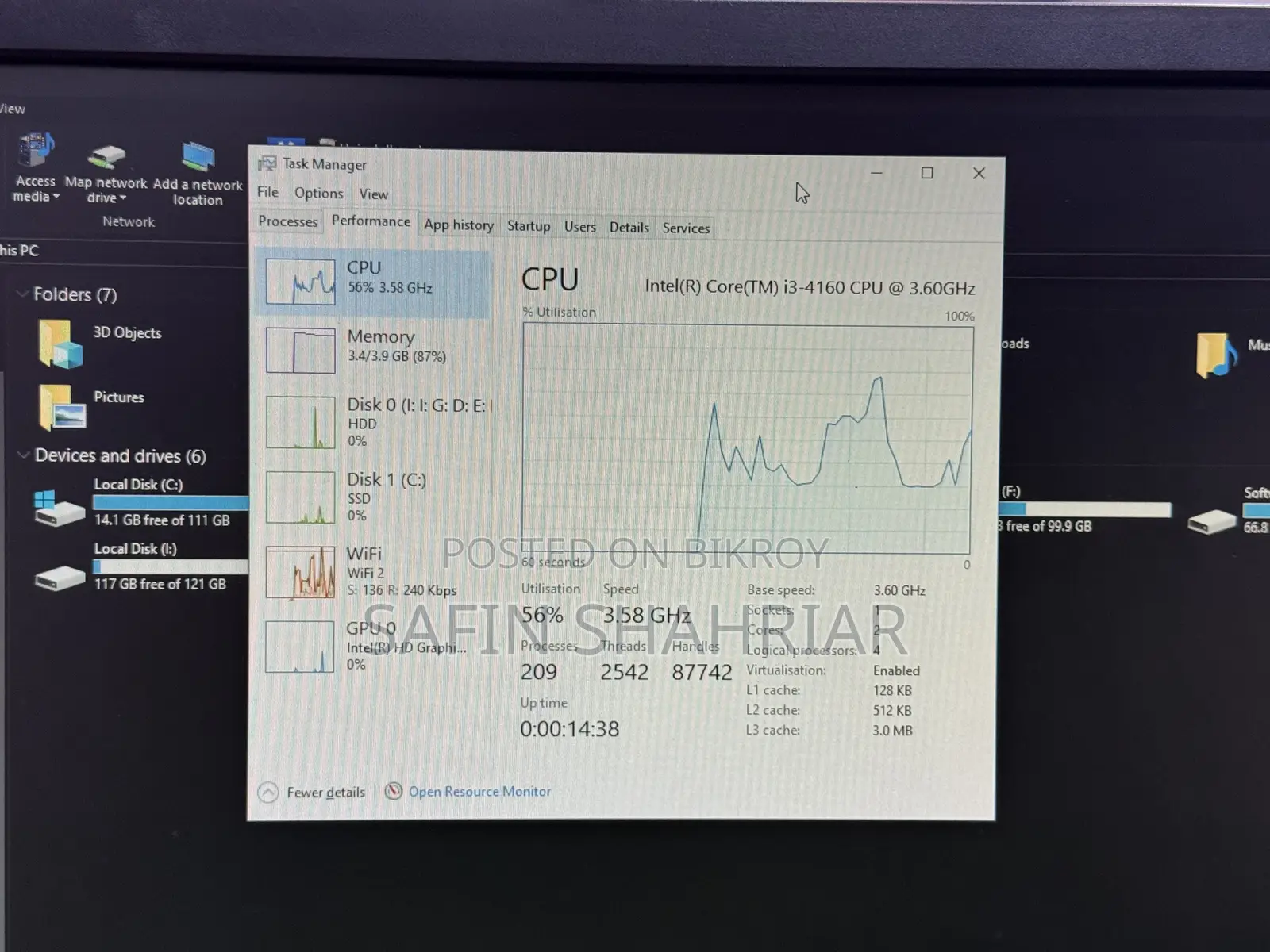 Desktop Computer Microsoft 4GB Intel Core i3 SSD 1TB
