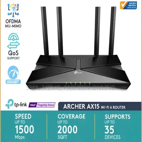 Tp-Link Archer Ax15 Wi-Fi 6 Wireless Dual Band Gigabit Router Ofdma