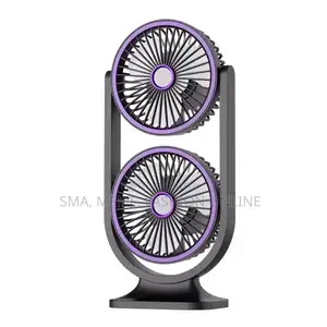 Dual Head Rechargeable Desk Fan for Bedroom/Office Use