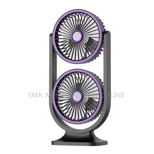 Dual Head Rechargeable Desk Fan for Bedroom/Office Use