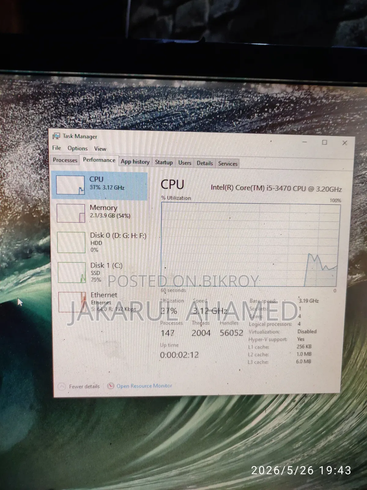 Desktop Computer 4GB Intel Core I5 HDD+SSD 500GB