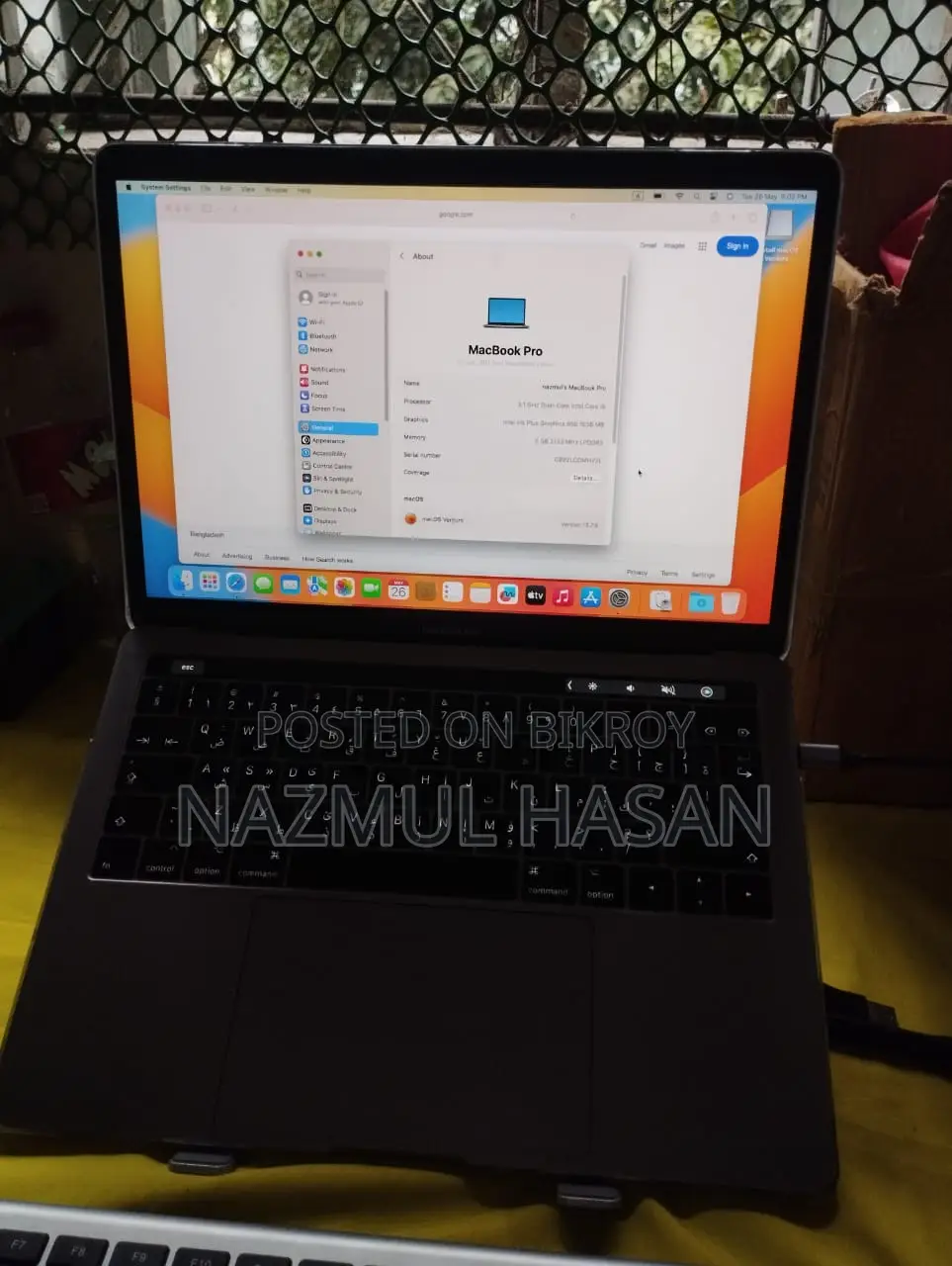 Laptop Apple MacBook Pro 2017 8GB Intel Core I5 SSD 256GB