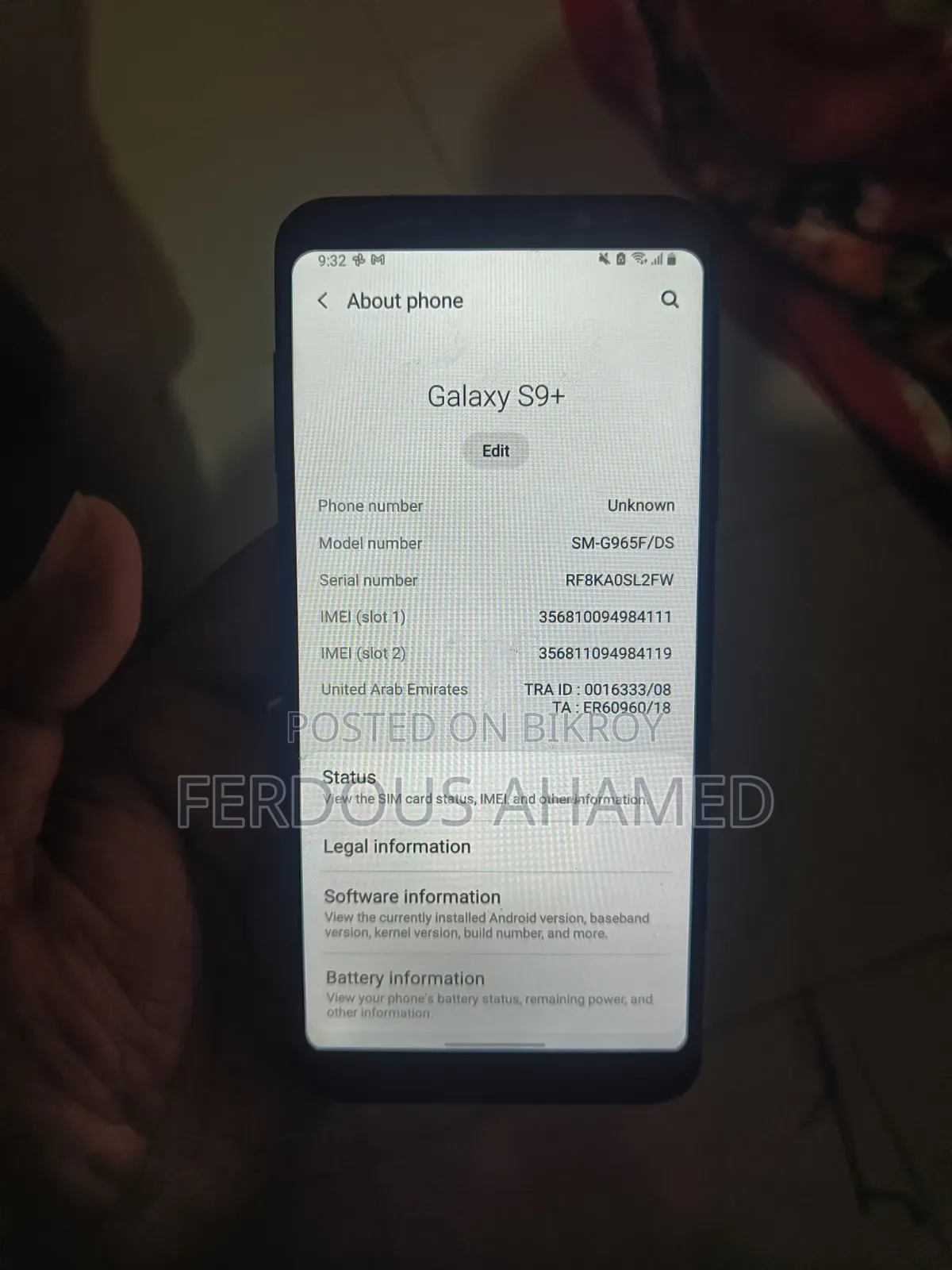 Samsung Galaxy S9 Plus 128 GB Black